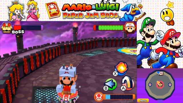 Mario & Luigi Paper Jam Walkthrough Part 48 Papercraft Bowser Boss Battle смотреть онлайн