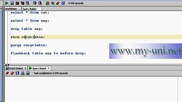 Oracle DBA, 1e22 -How to undrop a table in Oracle 11 g смотреть онлайн