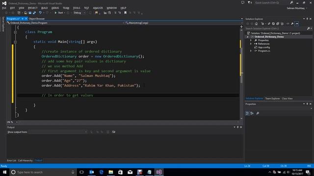 Ordered Dictionary in C# смотреть онлайн