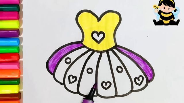 Dress for Girl Drawing, Painting and Coloring for Kids, Toddlers | How to Draw, Paint Basics смотреть онлайн