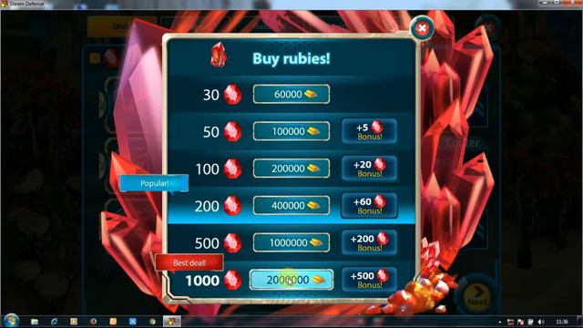 Hack Rubies In game Steam Defense смотреть онлайн