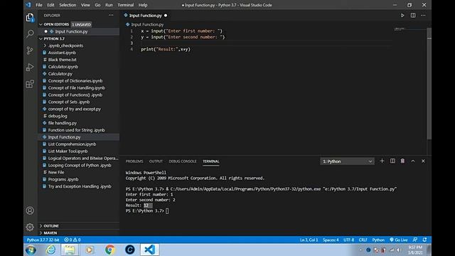 Input() function in python| Basics for Beginners | VS Code IDE смотреть онлайн