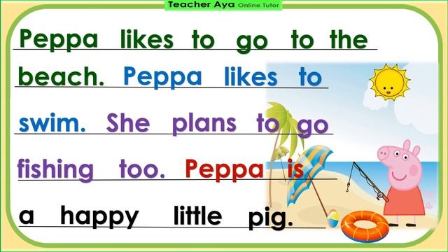 Reading Lesson || Short story || Practice reading || Reading tutorial || Peppa the Pig смотреть онлайн