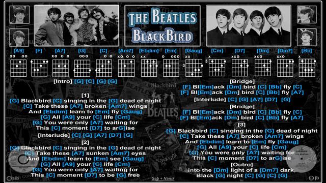 The Beatles – Blackbird [Instrumental] [Guitar Chords & Lyrics] смотреть онлайн