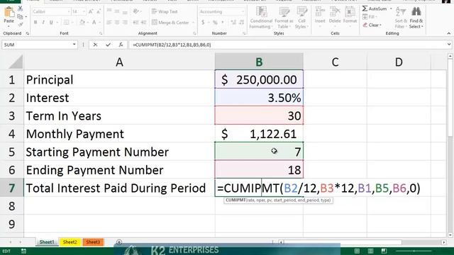 Using Excel's CUMIPMT Function To Determine Interest Paid Over Multiple Loan Payments смотреть онлайн