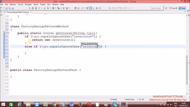 RAMESH SOFT:Design Patterns In Java||Factory method Design Pattern смотреть онлайн