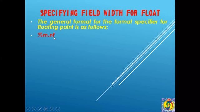 Specifying field width for Float in C Language смотреть онлайн