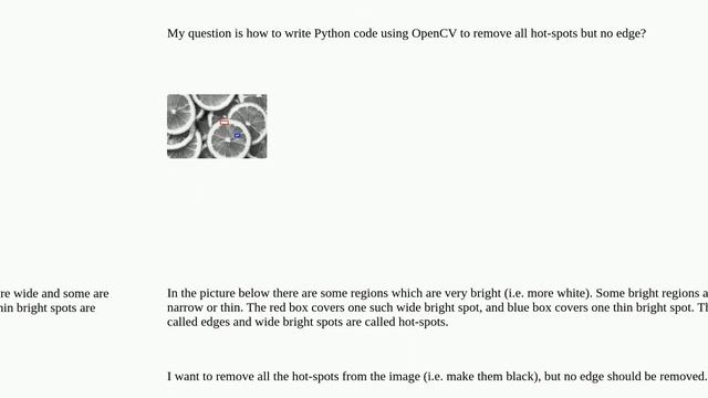 Softwareengineering: How to remove the hotspots from given image by using Python and opencv? closed смотреть онлайн