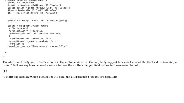Drupal: Hook to fetch data after a node update смотреть онлайн