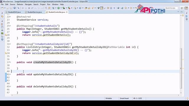 11. MICROSERVICE : How to Implement REST (GET ,PUT, POST ,DELETE ) & API Documentation using SWAGGE смотреть онлайн