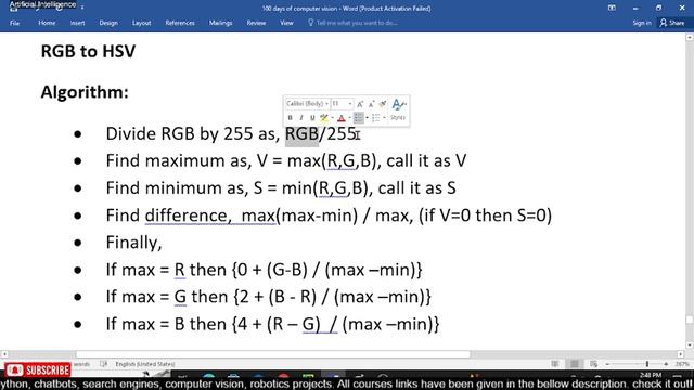 Day 6 Part 1: Understanding the RGB to HSV Color Space Conversion in Computer Vision | Urdu Hindi смотреть онлайн