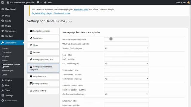 Dental Prime Medical Theme for WordPress insert demo content смотреть онлайн