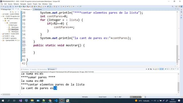 List en JAVA lista de numeros como contar y sumar + crear metodos para mostrar y contar y sumar смотреть онлайн