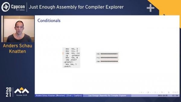 Just Enough Assembly for Compiler Explorer - Anders Schau Knatten - CppCon 2021