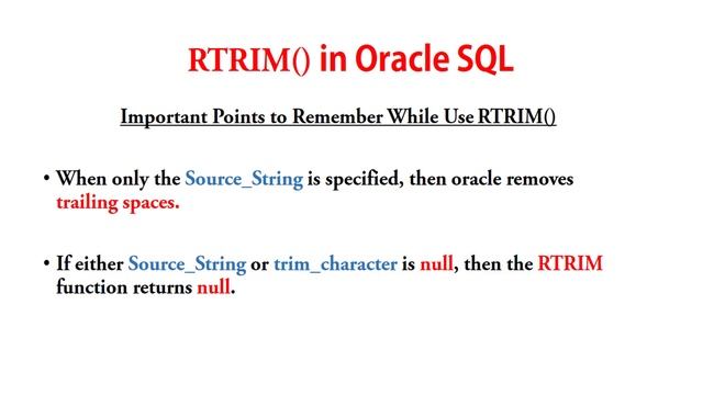 RTRIM Function in Oracle SQL | Character Manipulation | Oracle SQL Tutorial for Beginners смотреть онлайн