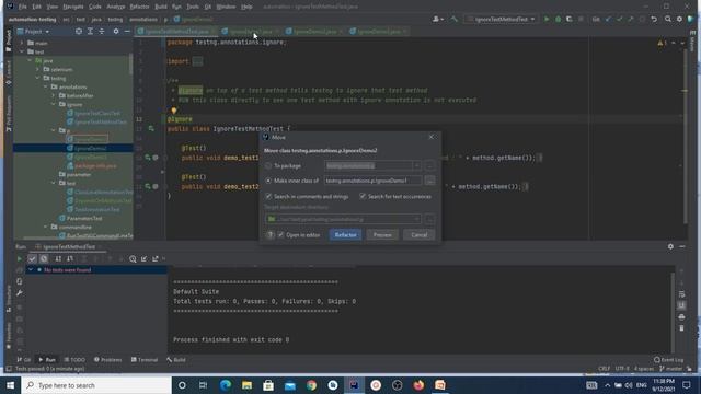 IGNORE annotation in TestNG смотреть онлайн