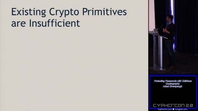 CypherCon 2 111 Protecting Passwords with Oblivious Cryptography Adam Everspaugh смотреть онлайн