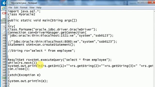 java program how to connect Oracle database. смотреть онлайн