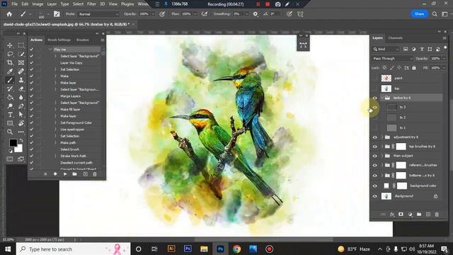 Wet watercolor Art Photoshop Action смотреть онлайн