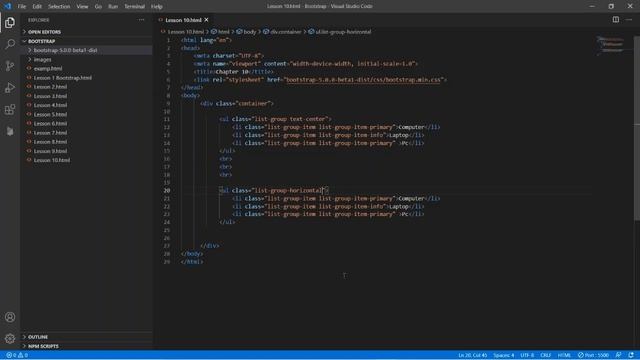 HTML Chapter 54 List in Bootstrap
