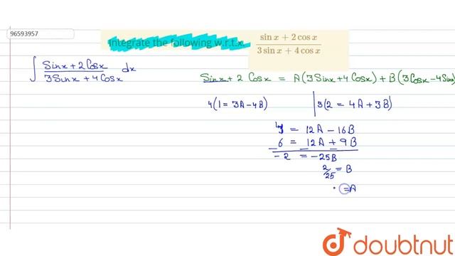 `(sinx+2cos x)/(3 sinx+4cosx)`