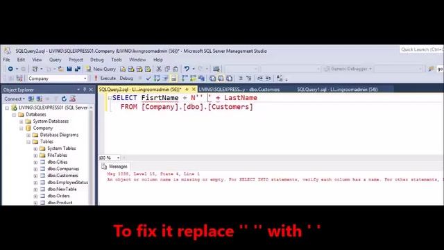 MSSQL - Fix Error - An object or column name is missing or empty For SELECT INTO with comments смотреть онлайн