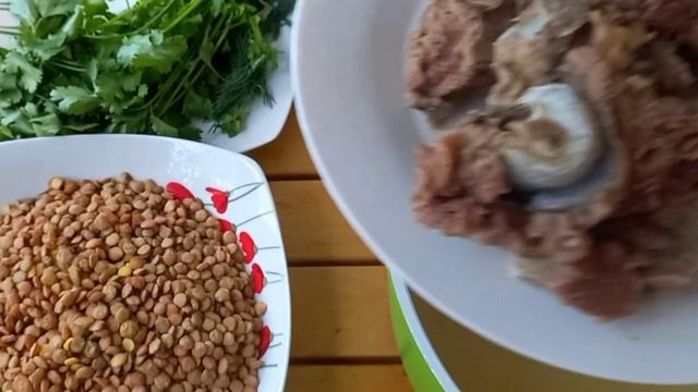 Наваристый и сытный супчик из зелёной чечевицы!///Rich and hearty green lentil soup!!! смотреть онлайн