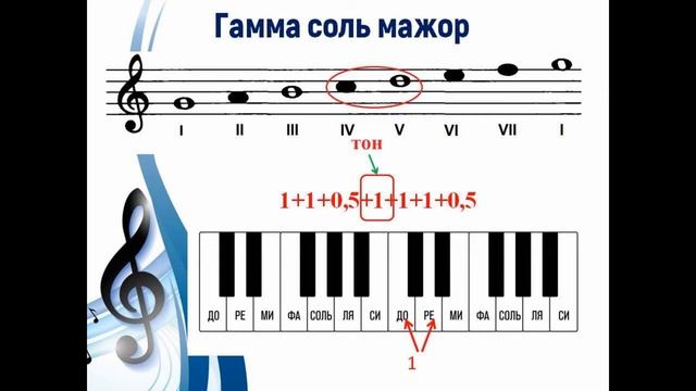 Построение мажорной гаммы смотреть онлайн