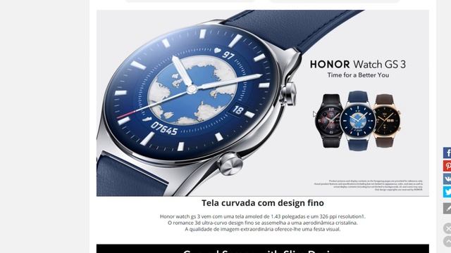 Lançamento HONOR WATCH GS 3 - 4GB e ACABAMENTO PREMIUM! Mas já vale a pena comprar? É bom? смотреть онлайн