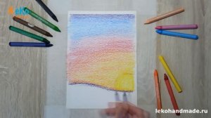 Рисование/ Как нарисовать закат восковыми мелками/ Мастер-класс