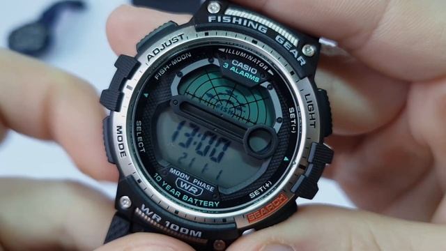 Рыбацкие часы CASIO WS-1200H-1A Fishing Gear