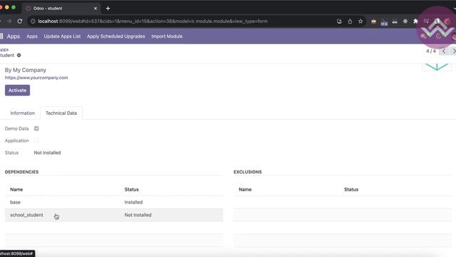 Добавление зависимостей в файл манифеста Odoo 17 смотреть онлайн