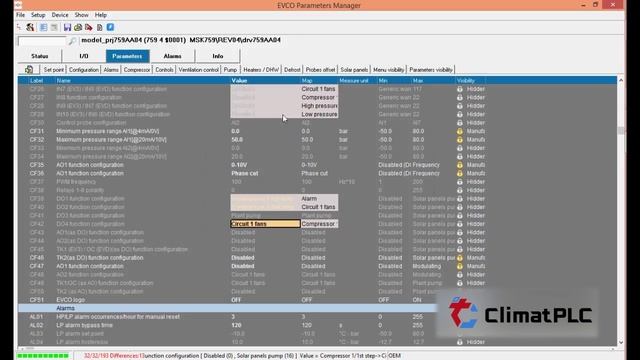 Настройка контроллера EV3904 EVCO Parameters manager смотреть онлайн