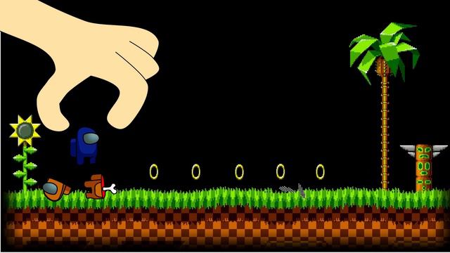 among us vs sonic #animation смотреть онлайн