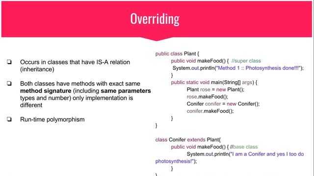 Java Overloading and Overriding (Polymorphism) смотреть онлайн