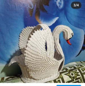 ЛЕБЕДЬ С ФАНЕРНЫМ ДНОМ 3 ЧАСТЬ (из газетных трубочек)