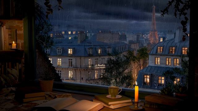 Paris Attic Study Room Ambience - Rain And Distant Thunder Sounds For Focus, Study And Relaxation