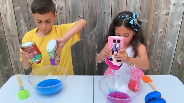 नया रंगीन कीचड़ बनाना | Slime |Heidi & Zidane Hindi fairy tales смотреть онлайн