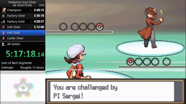 Pokemon Soul Silver - All Gold Prints Speedrun in 10:31:59 (Complete Battle Frontier) [World Record смотреть онлайн