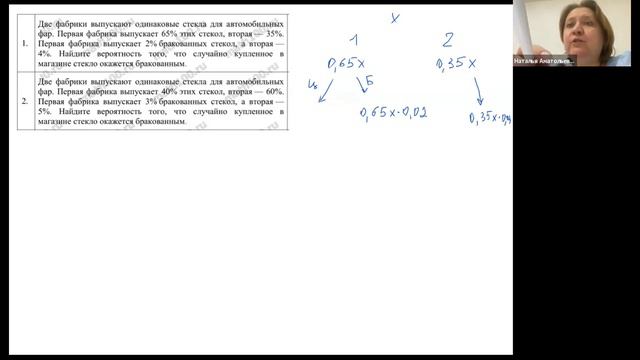 Задача про брак на фабрике по производству стекол