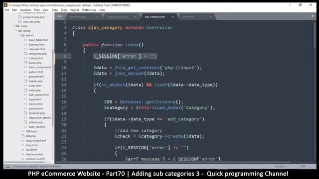 #70 PHP Ecommerce website development | Adding sub categories 3 | MVC OOP - Quick programming смотреть онлайн