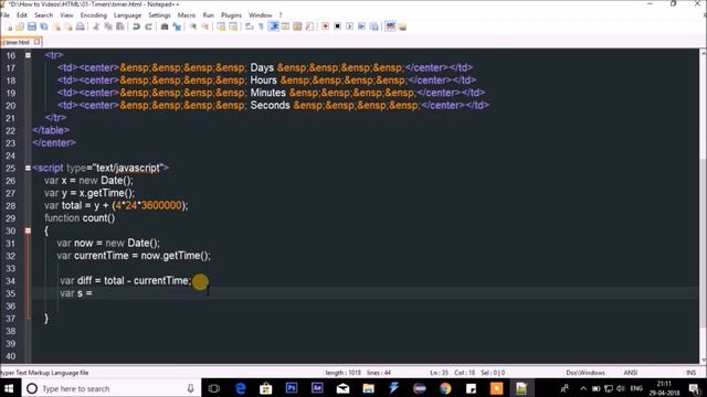 Timer with HTML and JavaScript | How To Make Countdown Timer In Html смотреть онлайн