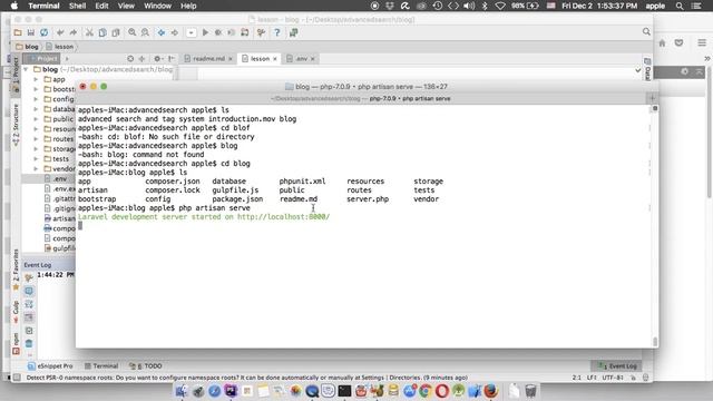 inatall laravel database configration make model controller make first search php lesson1 смотреть онлайн