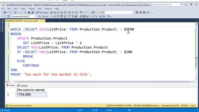 50 WHILE Loop Microsoft SQL Server смотреть онлайн