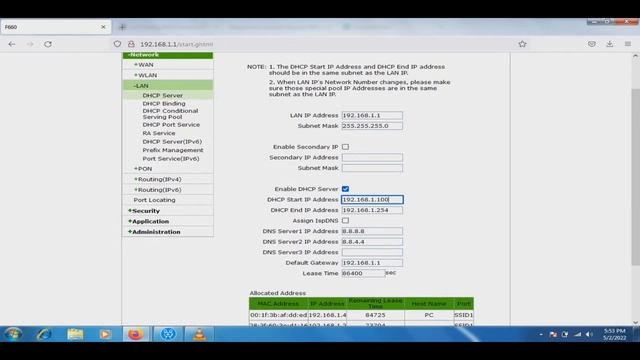 Cara Setting DHCP Server di GPON ZTE F660 смотреть онлайн