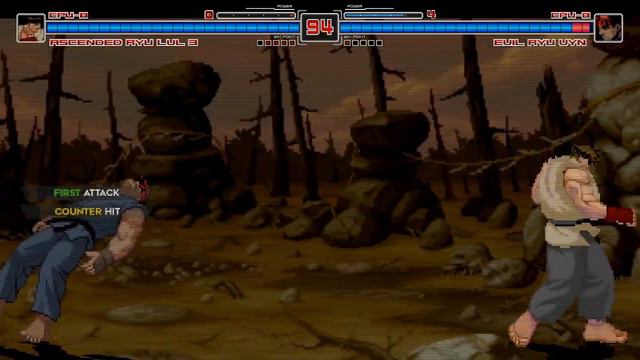 New Challenger! Ascended Ryu Lvl 3 vs Evil Ryu Vyn. Street Fighter MUGEN смотреть онлайн
