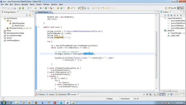 32.How to parse a CSV file in java смотреть онлайн