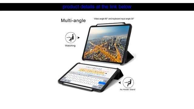 For iPad Pro 11 Case Pencil Holder Twill PU Tri-Fold Smart Flip Cases For iPad Pro 11 2018 Cover Fu смотреть онлайн