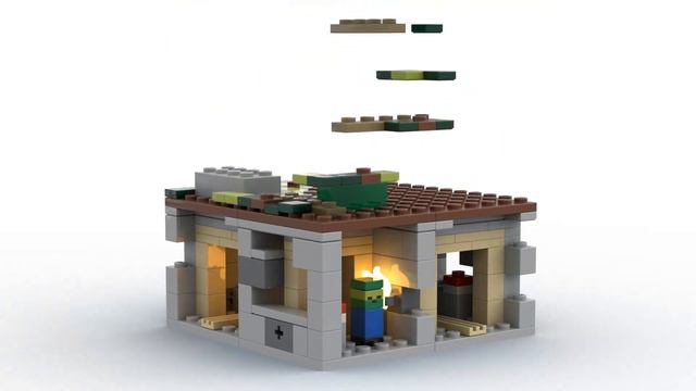 LEGO® Minecraft 21105 Micro World The Village #bricklinkstudio rendering смотреть онлайн