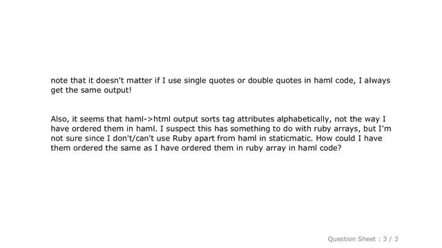 HTML : Haml - how do I force tag attributes to use double quotes only AND how do I order tag attrib смотреть онлайн